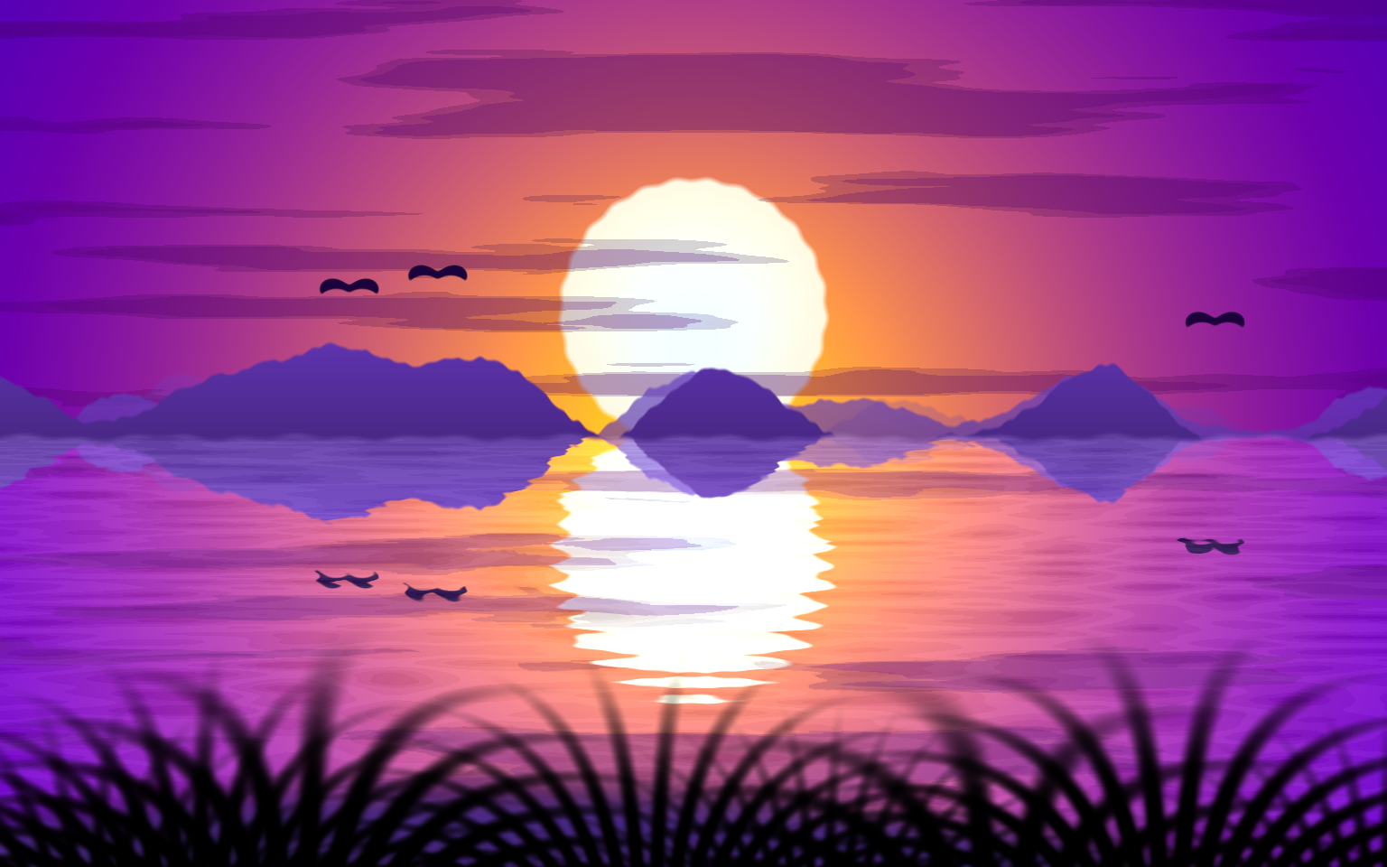 2D shader - Sunset on water thumbnail
